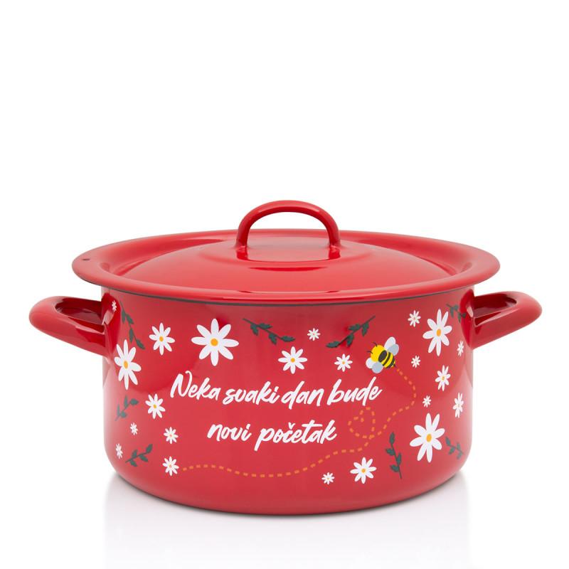 METALAC  Тенџере класичен  длабоко 22цм/5л со капак декор 3321