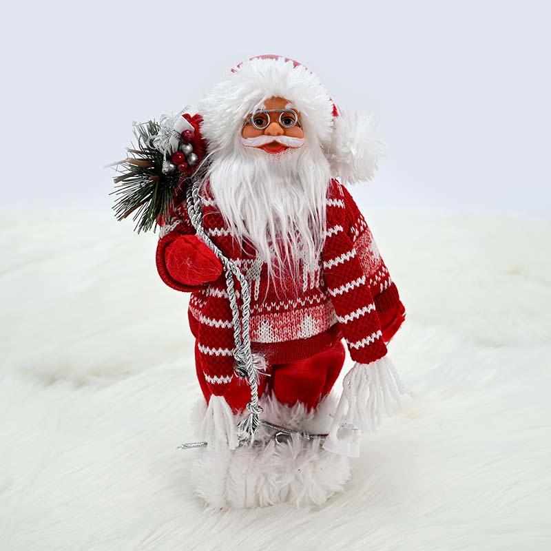 Новогодишен дедо мраз црвен со фенер 35 цм