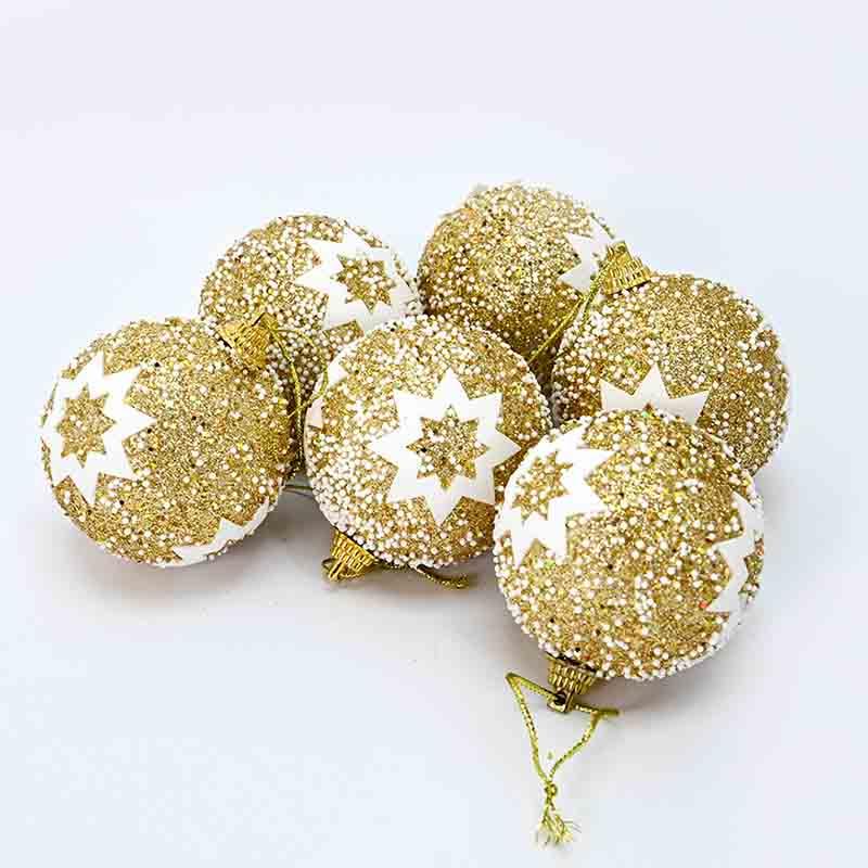 Новогодишни лампиони златни 6/1 стиропор 6цм