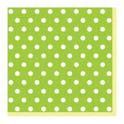 POL-MAK Салфети, 33*33мм, 1/20, Зелени точки, Maki, Slog 0383 02