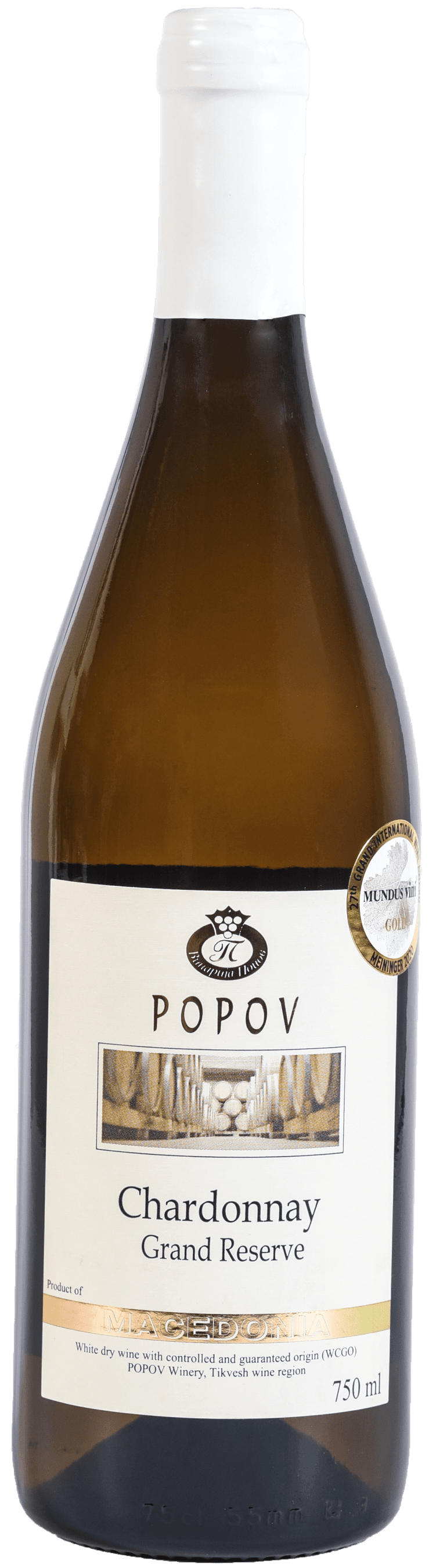 POPOV Суво бело вино Chardonnay grand reserve 0.75L