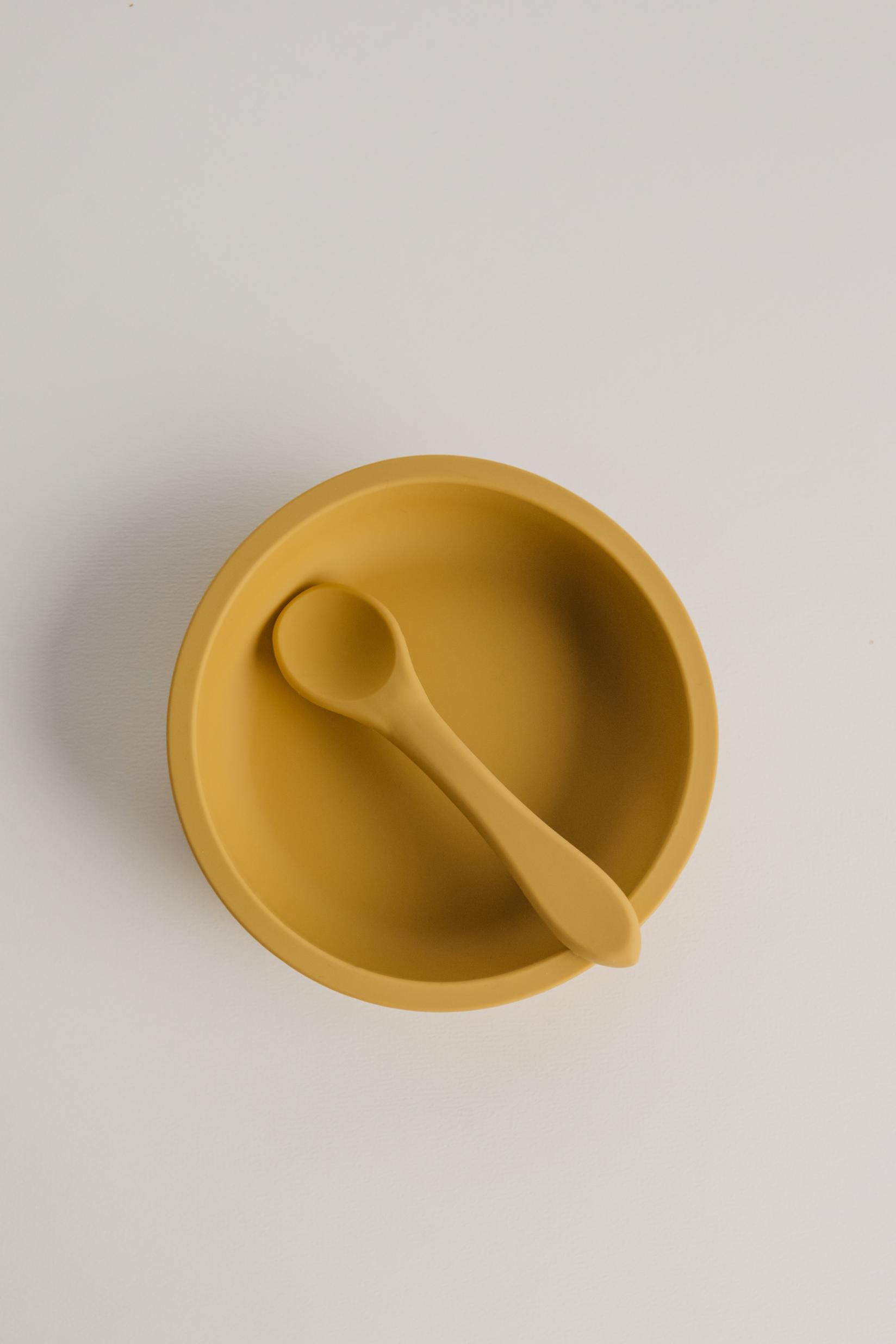 URMA KIDS Силиконски длабок тањир со лажица