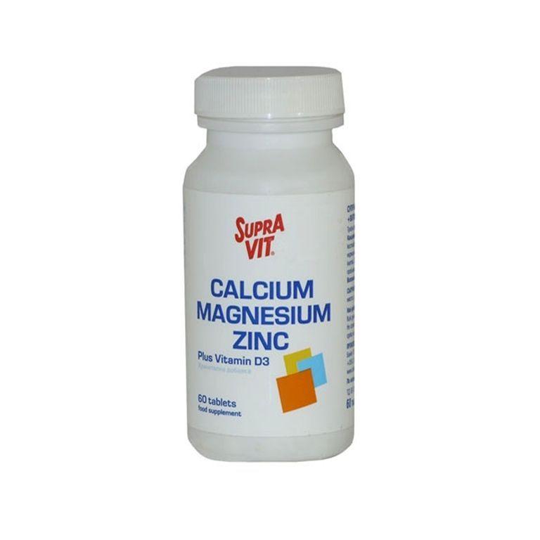 Supravit Calcium, Magnesium, Zinc + Vitamin D3 Таблети, 60 Таблети