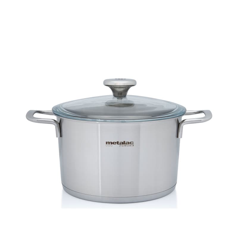 METALAC Длабоко тенџере инокс Сантино 20цм/3.5л со стаклен капак