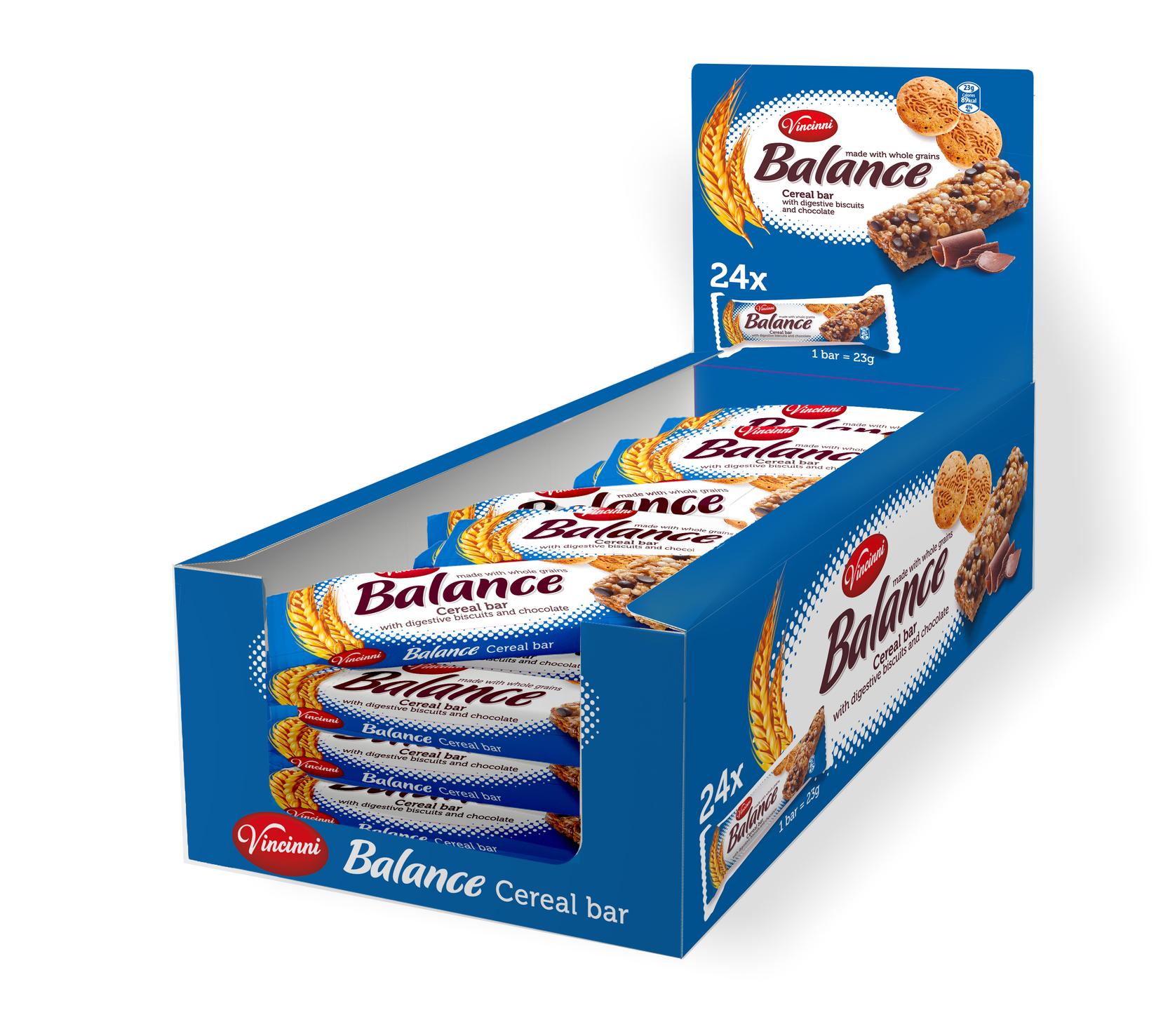 Vincinni Баланс житен бар со чоколадо 23g 1x24, Дисплеј