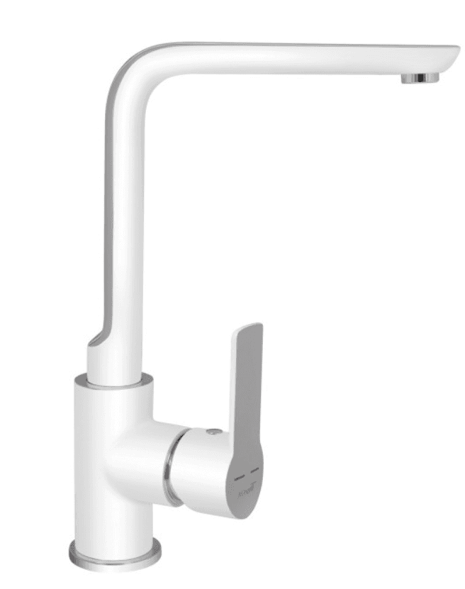 MINOTTI STELA Еднорачна батерија за мијалник со 2 црева бела/хром