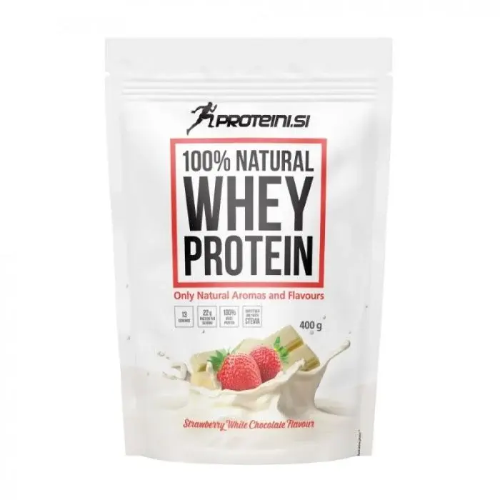 PROTEINI SI Natural Whey Протеин Бело Чоколадо и Јагода 400gr