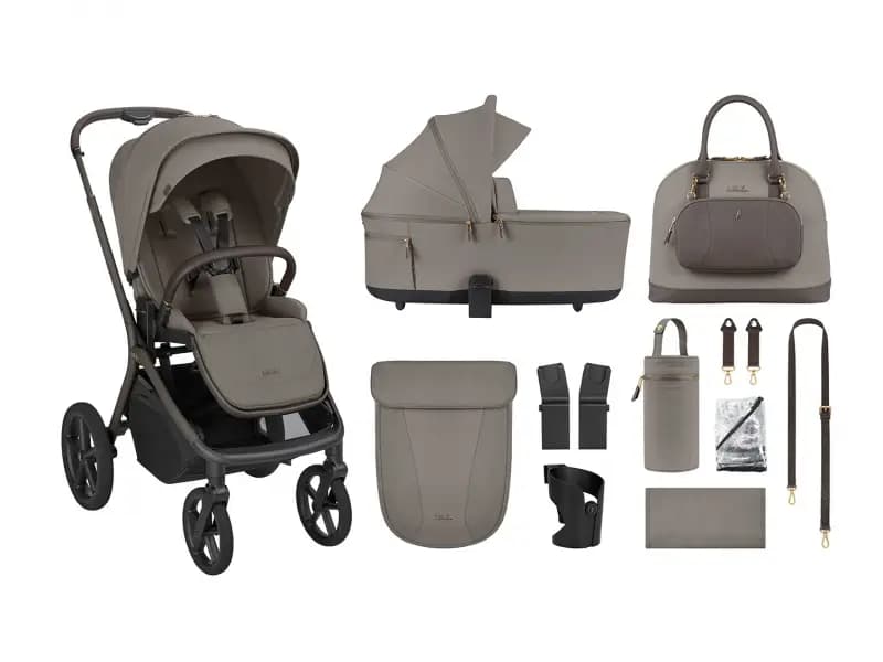 KIKKA BOO Количка 2во1 со корпа Goya platinum mocca