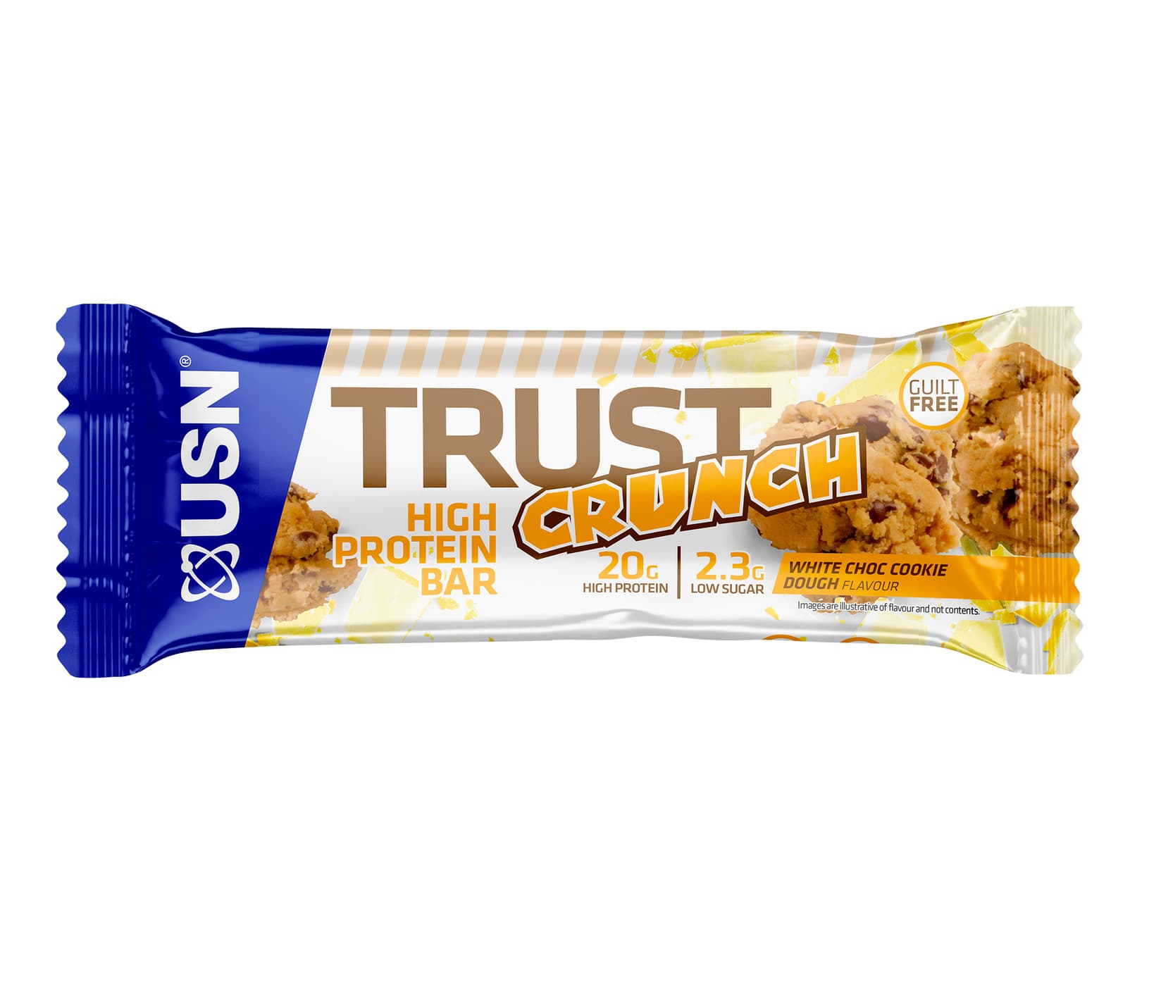 USN TRUST CRUNCH BAR - Бело чоколадо и тесто за колачиња, 60g