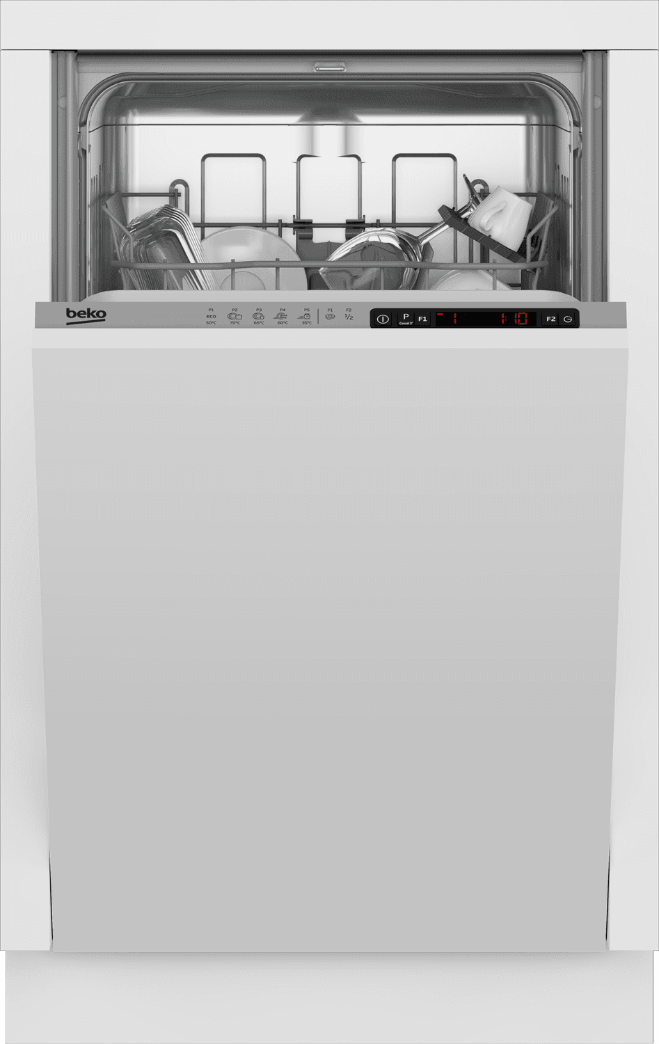 Машина за миење садови Beko DIS35023E, Вградена, 10 сета, 11,9 л, бела