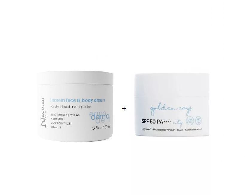 NACOMI Сет Крема за лице и тело протеинска 150мл + Крема спф City 50мл