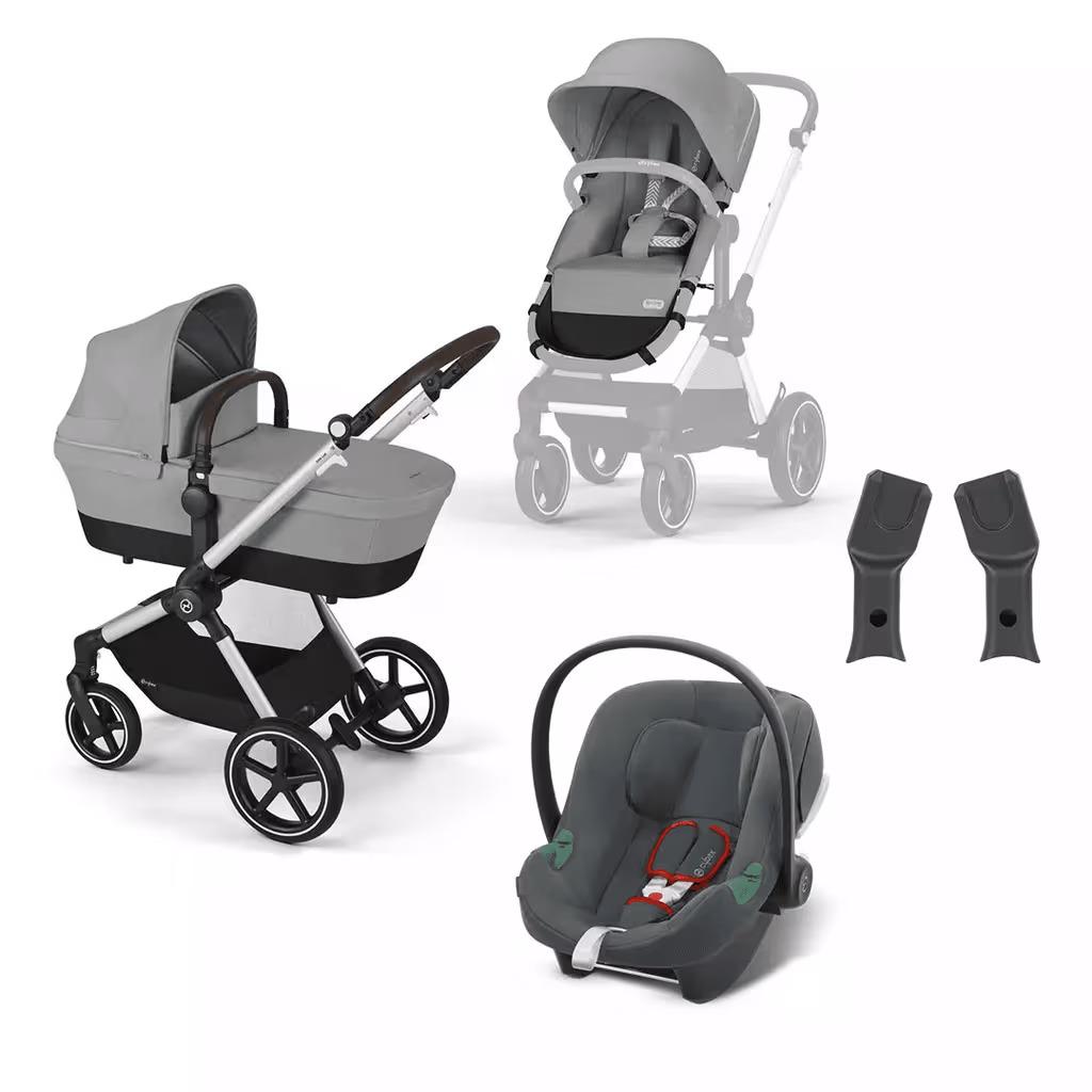 CYBEX Eos Lux 3 во 1 Детска количка Moon Black, сива