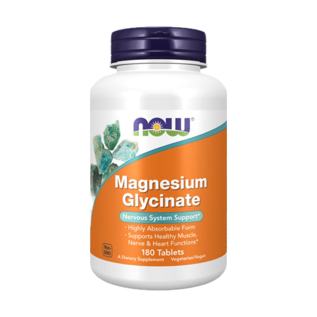 NOW Таблети Magnesium Glycinate, сет 2 x 180 таблети